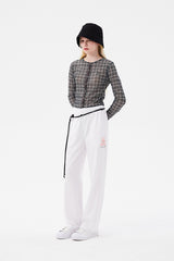スモールチェリーシースルーパターンカーディガン / SMALL CHERRY SEE THROUGH PATTERN CARDIGAN [BROWN]