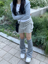 Y2K ワッフル2WAY クロップドフーディジップアップ / Y2K Waffle Two-Way Cropped Hoodie Zip-Up
