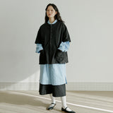 ラウンドハーフシャツ / unisex round half shirts jacket black