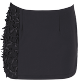 フラップメッシュリボンスカート / [Seow] Flap mesh ribbon sk, black