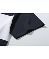 インサイズドカラーブロックTシャツ/Incised Color Block Tee (Navy)
