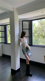 Belua off-shoulder long-sleeved tee