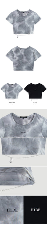 HIDE Logo Chain Crop Top (Black) (6570975035510)