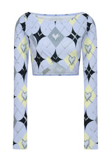 CHROME ARGYLE CROP TOP (BLUE) (6699120459894)