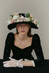 Velvet neckline dress