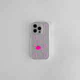understand lettering jelly case pink