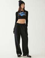 ドリームイズノーウェアクロップTシャツ/DREAM IS NOWHERE LS CROP T-SHIRT BLACK