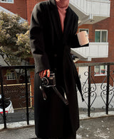 ウールローブヒッデンコート/Wool robe hidden coat (2 color)