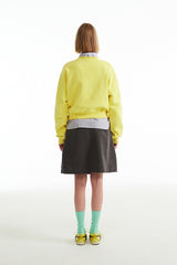 チェリープラネットグラフィッククロップスウェットシャツ / CHERRY PLANET GRAPHIC CROP SWEATSHIRT [YELLOW]