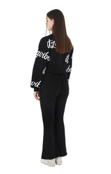 [IPT008-1] SCRIPT LOGO BOOTCUT - BLACK