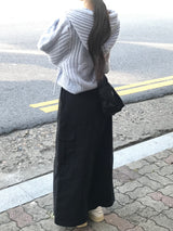 Lush back slit long skirt
