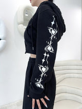 ハートクロップフードジップアップ/[High quality] 847. Heart crop hood zip up (2color)
