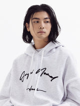 SuperNomal balloon over fleece hoody White Melange