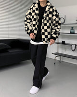 UIウールチェックタートルネックジップアップ/UI Wool Check Turtleneck Zip-Up (2 colors)