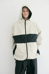 クロスボックスフーデッドジャケット/BSR2223FWJK028 CROSS BOX HOODED JACKET CREAM GRAY