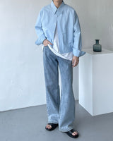 ウォッシングルースフィットクロップシャツ / ECT Washing Loose-Fit Cropped Shirt (4 colors)