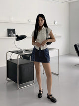 Syots Slim Fit Collar Cotton Pocket Short Sleeve Shirt
