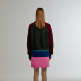 TROPICAL ZIP-UP LONG CARDIGAN_CHARCOAL