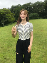 Adeline stripe zip up 