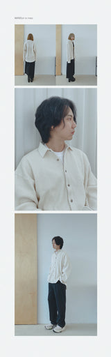 ワッフル コットン シャツ S103 / Waffle Cotton Shirt S103 Elephant Ivory