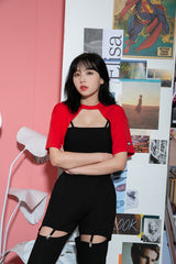 CMショートスリーブショルダークロップTシャツ/TOP(8607) CM Short Sleeve Shoulder Crop Tee