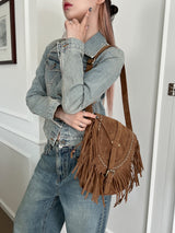 スエード フリンジ ショルダーバッグ / suede fringed shoulder bag