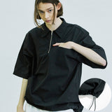 アノラック ジップアップ ナイロンシャツ / anorak zipper up nylon shirt black