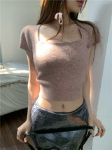 ホーリースクエアショートスリーブニット / Holly Square Short Sleeve Knit