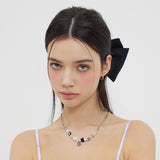 ANGEL FLOWER MIX BEADS CROSS CHAIN NECKLACE