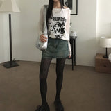 [Belt set] Jerik vintage washed denim mini skirt