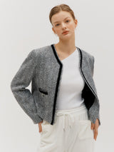 Tweed classic jacket - Custard yellow (6682215448694)