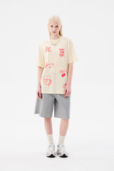ドゥードゥルチェリートムボーイグラフィックTシャツ / DOODLE CHERRY TOMBOY GRAPHIC T-SHIRT [IVORY]