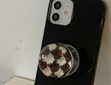 チェッカーボードマーブルトックブラウンケースセット / Checkerboard Marble Tok Brown Case Set