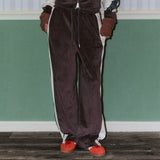 [NF] VELOUR WIDE TRACK PANTS (BROWN)_F23ZC862