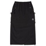 DOODLE CHERRY 2WAY WOVEN SKIRT [BLACK]