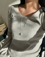 (silver925) Brush long necklace