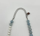 Aqua pearl necklace