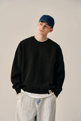 REVERSE PATTERN SWEATSHIRT-BLACK