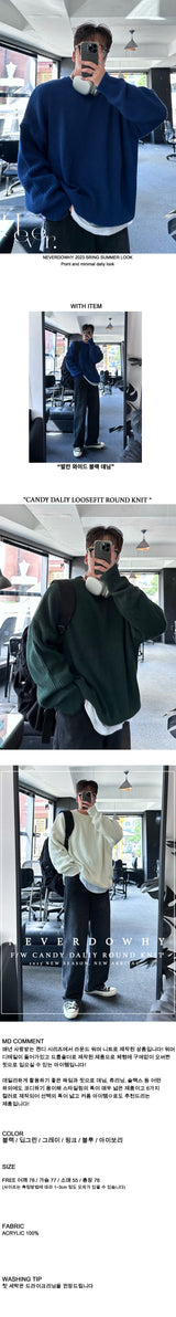 10.candy daily loosefit round knit