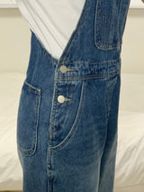 フレンチワイドデニムオーバーオールサスペンダージャンプスーツ / French wide denim overalls suspenders jumpsuit
