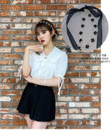 ミックスパールリボンタイチョーカー / mix pearl ribbon tie choker