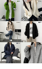 カオシックソフトツイスト2wayニットジップアップ