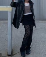 Leather half jacket