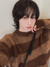 カルチャーモヘアストライプニット (3 color)