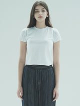 オーガニッククロップTシャツ / T1007 ORGANIC CROP T-SHIRT_WHITE