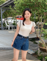 [SHOPPERMADE] パステルスクエア半袖Tシャツ (5color)