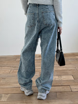 ストーンウォッシュッドスプリットデニムパンツ/no.1110 Stone Washed Split Denim Pants