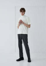 RIB MOCK NECK HALF T-SHIRT IVORY (6566873890934)