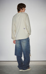  BLUR HEART LONG SLEEVE_BEIGE