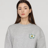 Drawing Letter Flower Smile Sweatshirt_Green Logo